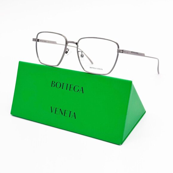 NEW BOTTEGA VENETA EYEGLASSES BV1015O 003 SILVER UNISEX EYEWEAR BOTTEGA VENETA - Picture 1 of 10